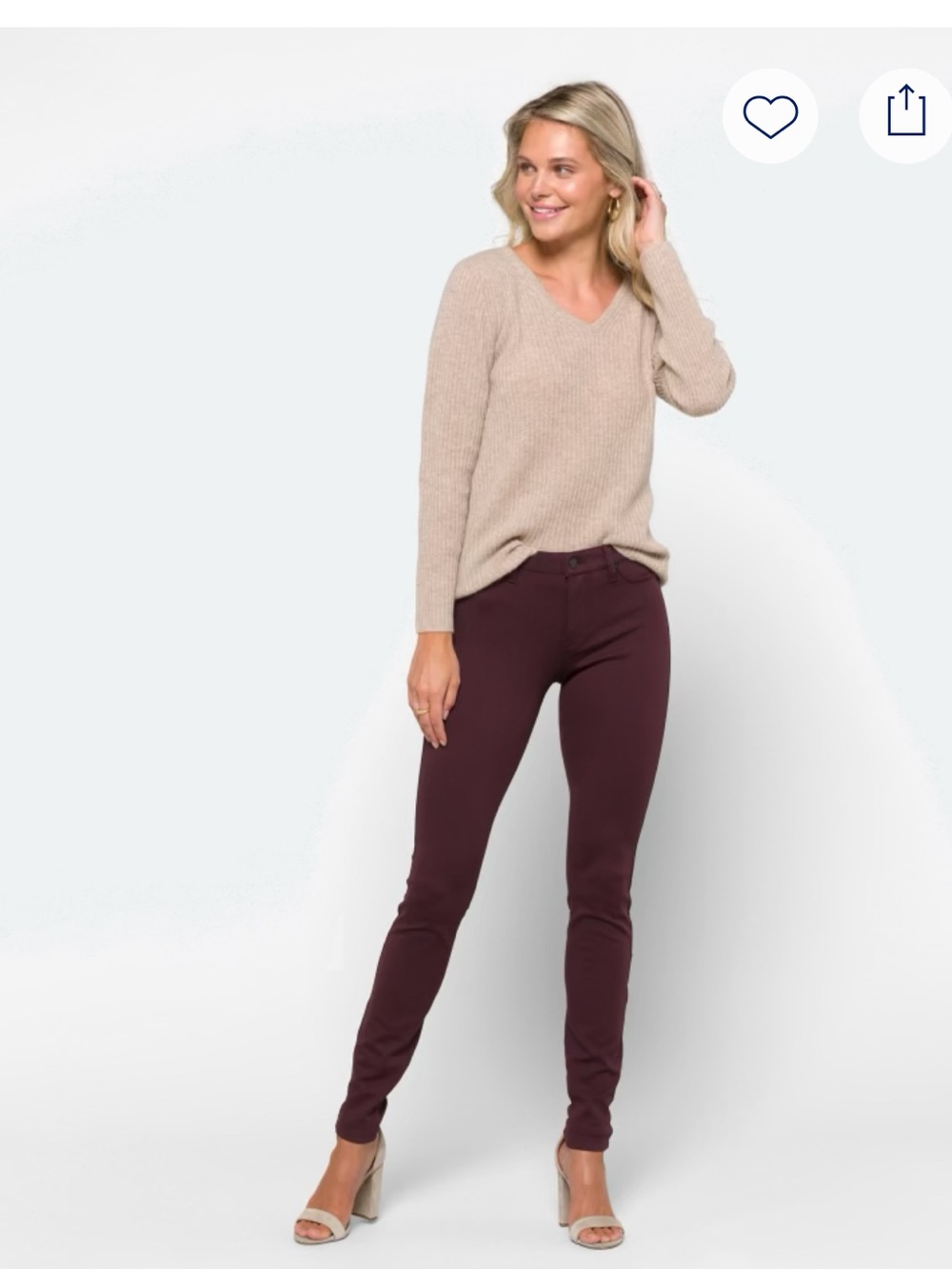 Liverpool Madonna Deep Burgundy Ponte Skinny Pants